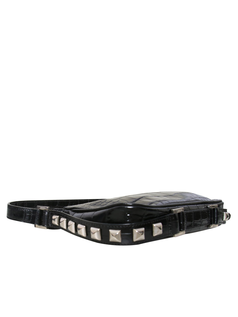 Versace Vintage Embossed Leather Shoulder Bag