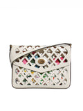 New Gucci Traforata Leather Cutout Flora Shoulder Bag
