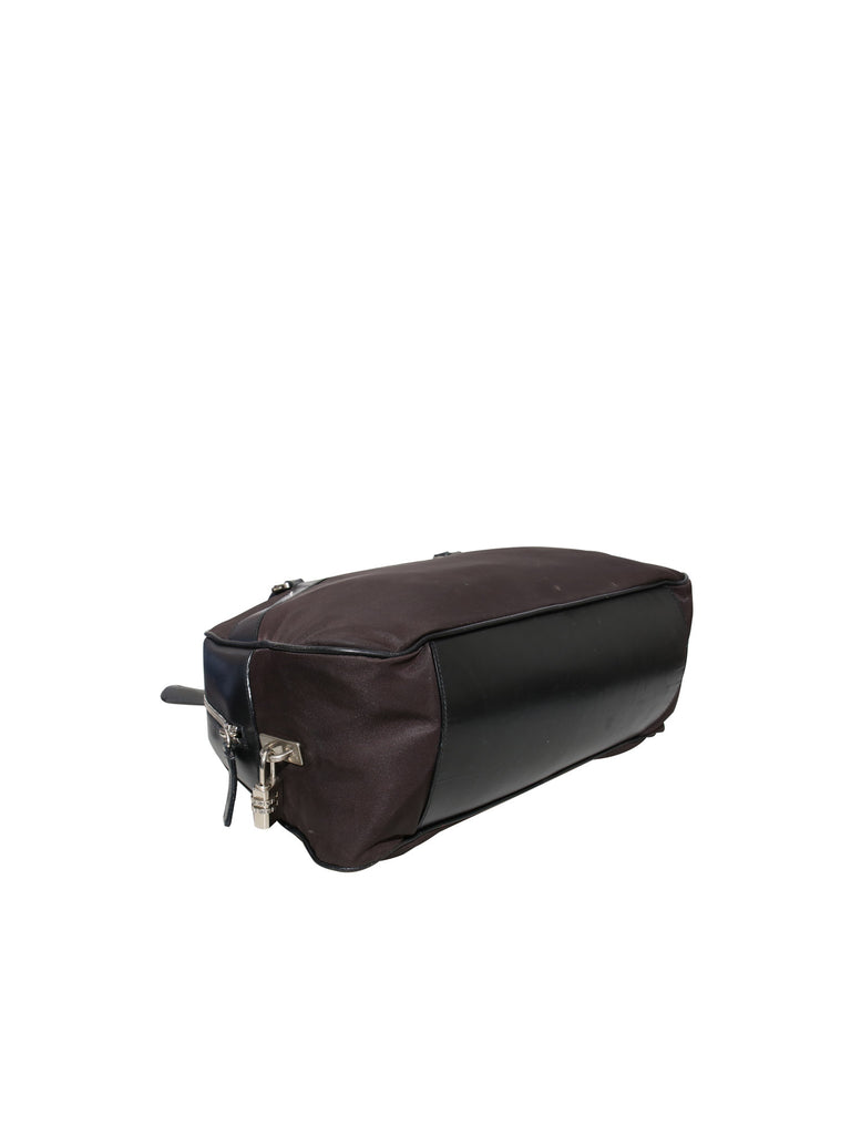 Prada Leather-Trimmed Bowling Bag