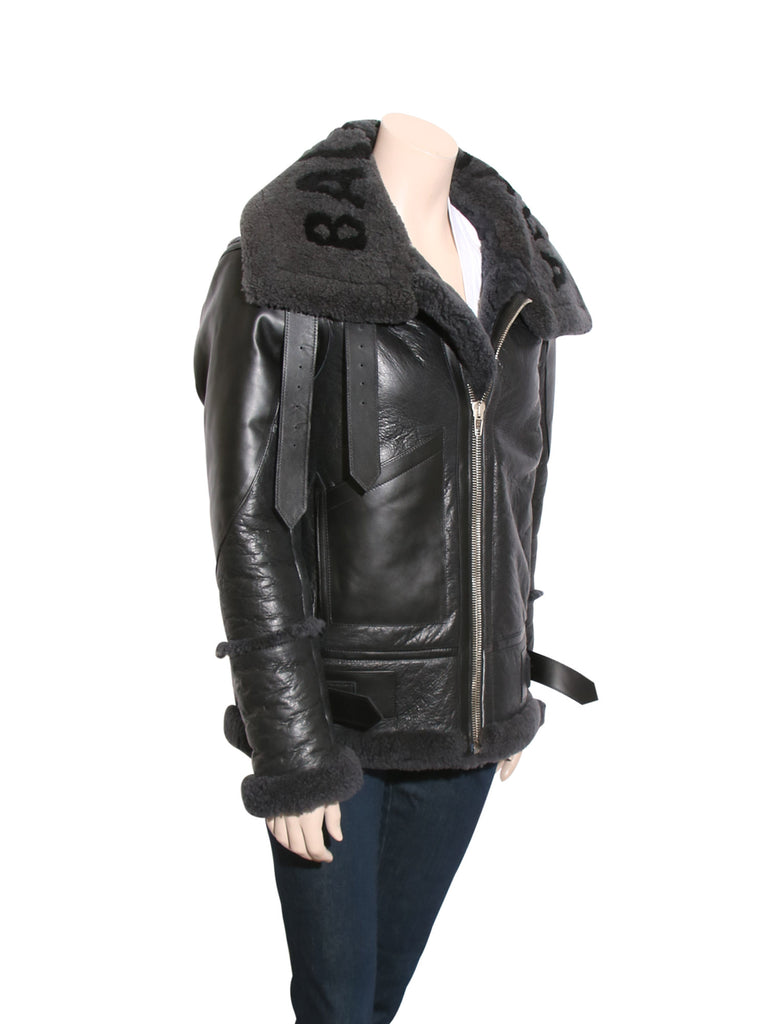 Balenciaga Le Bombardier Oversized Shearling Jacket