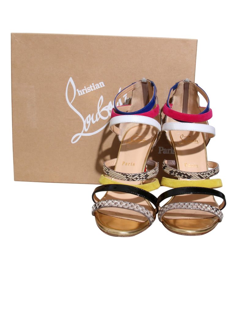 Mariniere 100 Mutlicolor Strappy Python Sandals