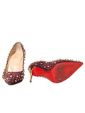 Christian Louboutin Follies Cabo 100 Embellished Suede Pumps