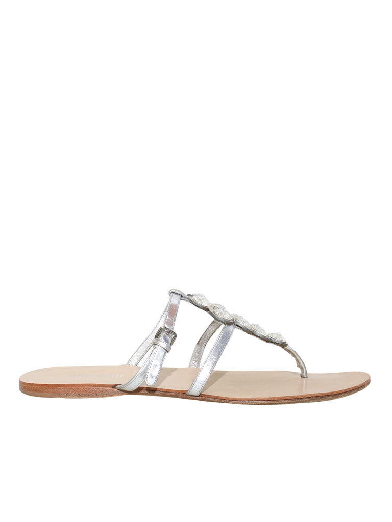 Miu Miu Embellished Flat Sandals