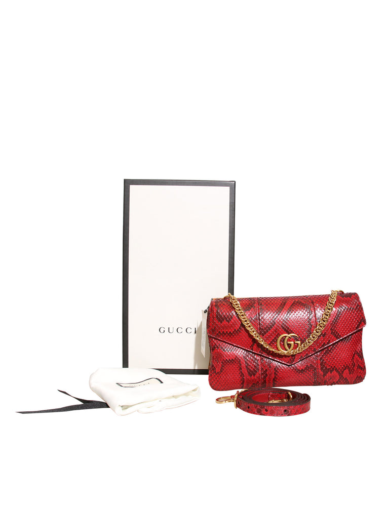 Gucci New 2019 Thiara Python Double-Sided Envelope Bag
