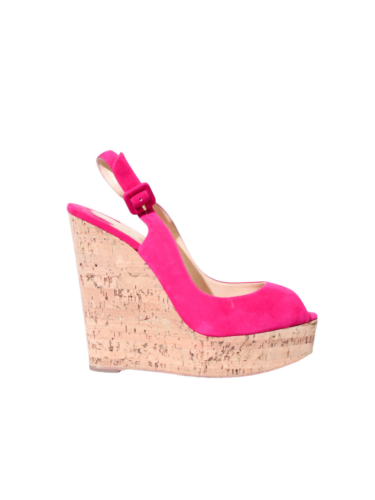 Christian Louboutin Suede Slingback Wedges