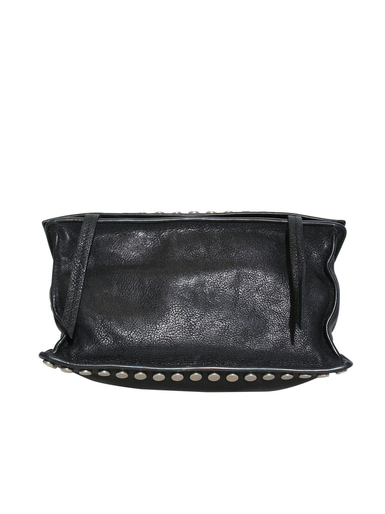 Prada Etiquette Studded Textured-Leather Shoulder Bag
