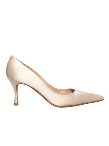 Manolo Blahnik Satin Pointed Pumps