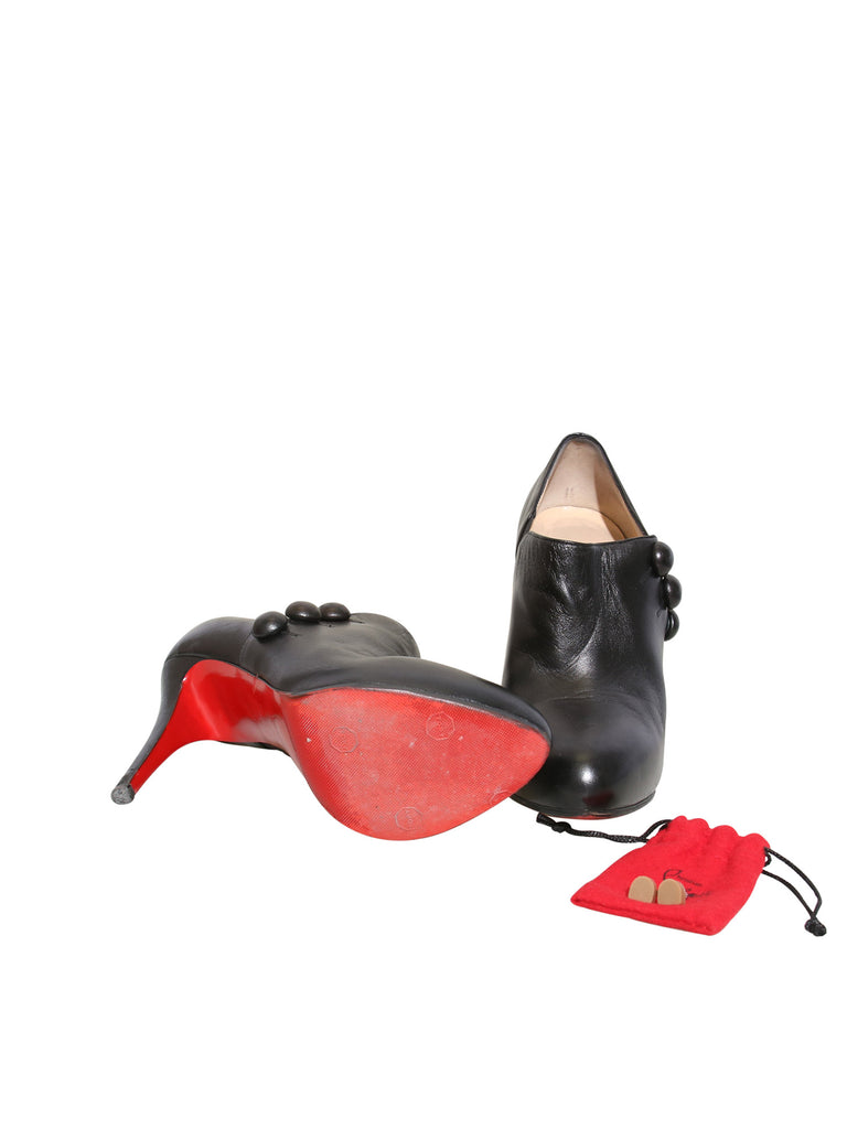 Christian Louboutin Leather Round-Toe Booties