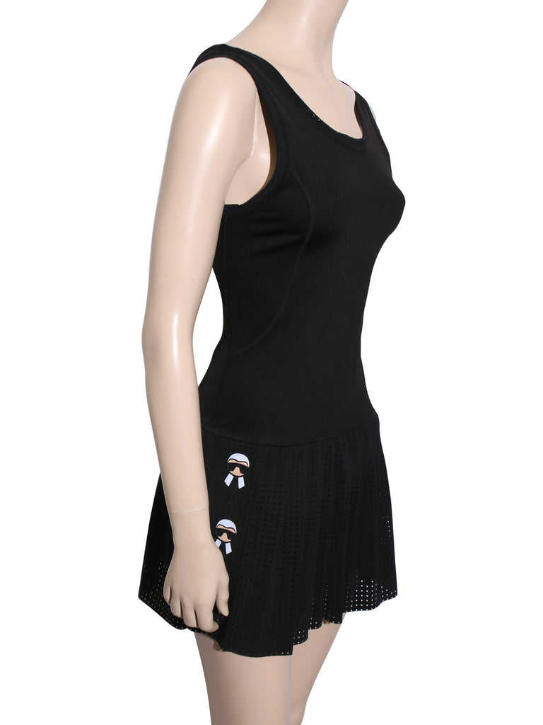 Fendi Karlito Perforated Stretch-Jersey Tennis Dress