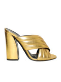 Gucci Webby Metallic Leather Sandals