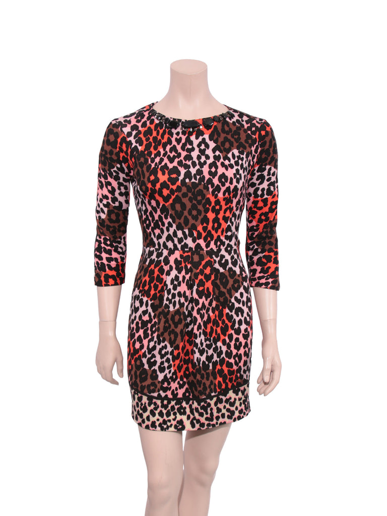Blumarine Embellished Leopard Print Dress