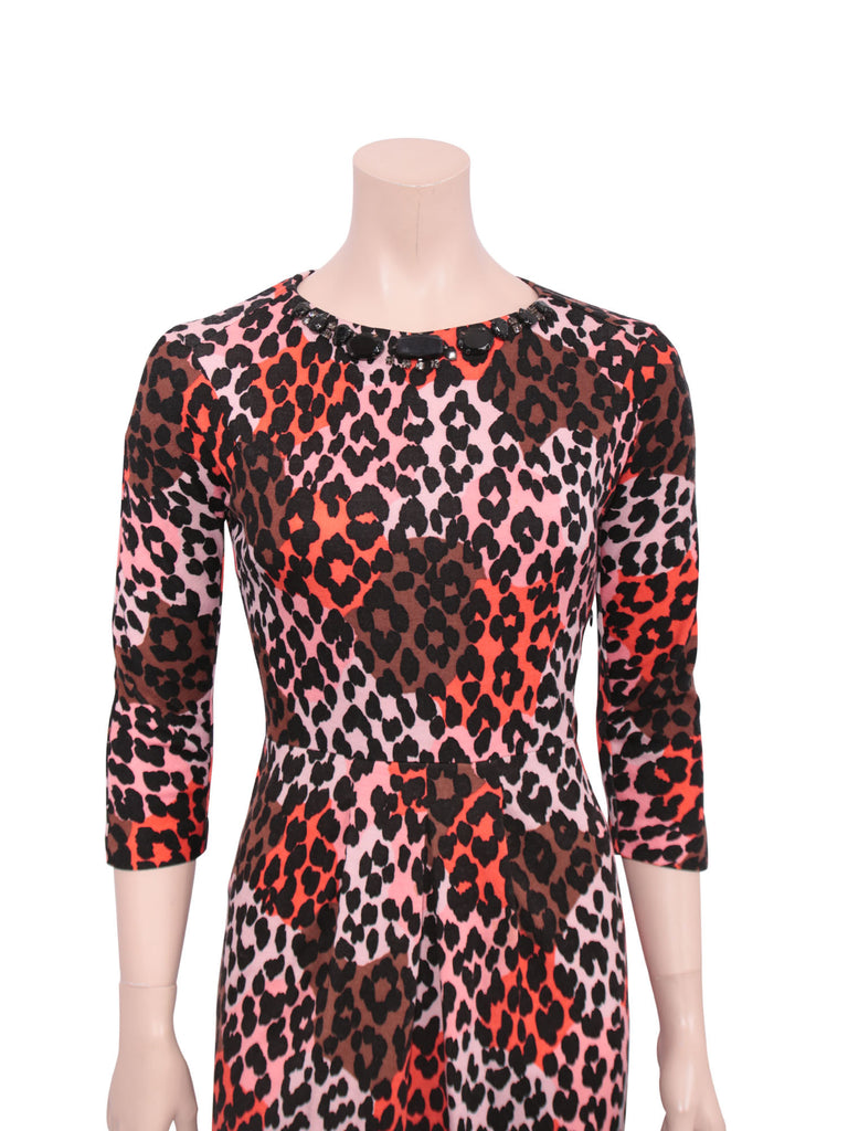 Blumarine Embellished Leopard Print Dress
