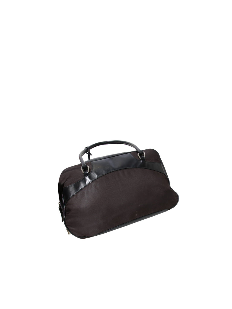 Prada Leather-Trimmed Bowling Bag