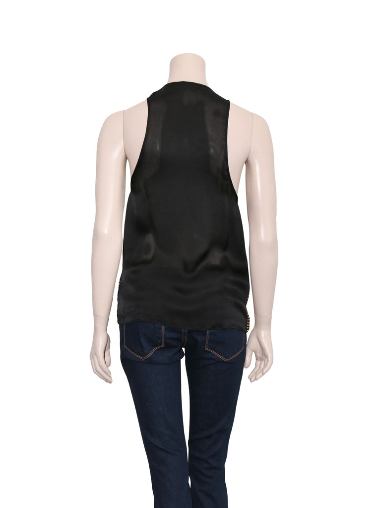 L'Agence Studded Silk Tank