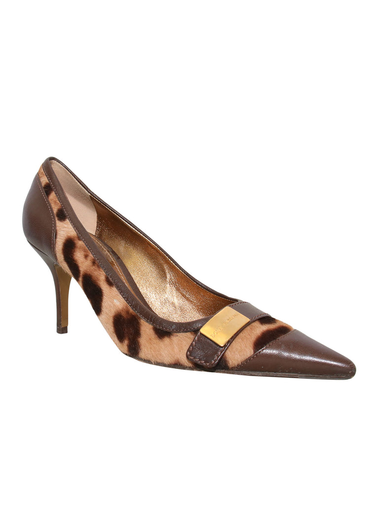 Dole & Gabbana Pointed Ponyhair Pumps