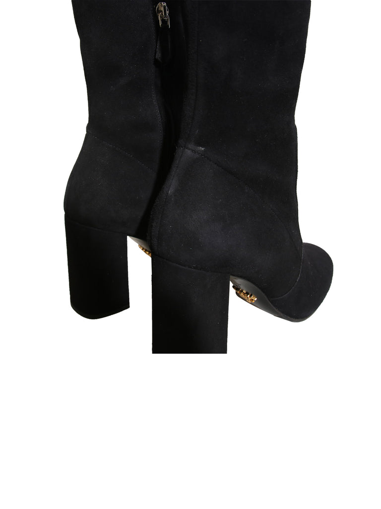 Prada Stretch Suede Knee-High Boots