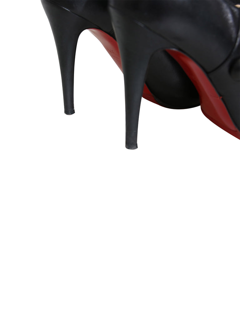 Christian Louboutin Leather Round-Toe Booties