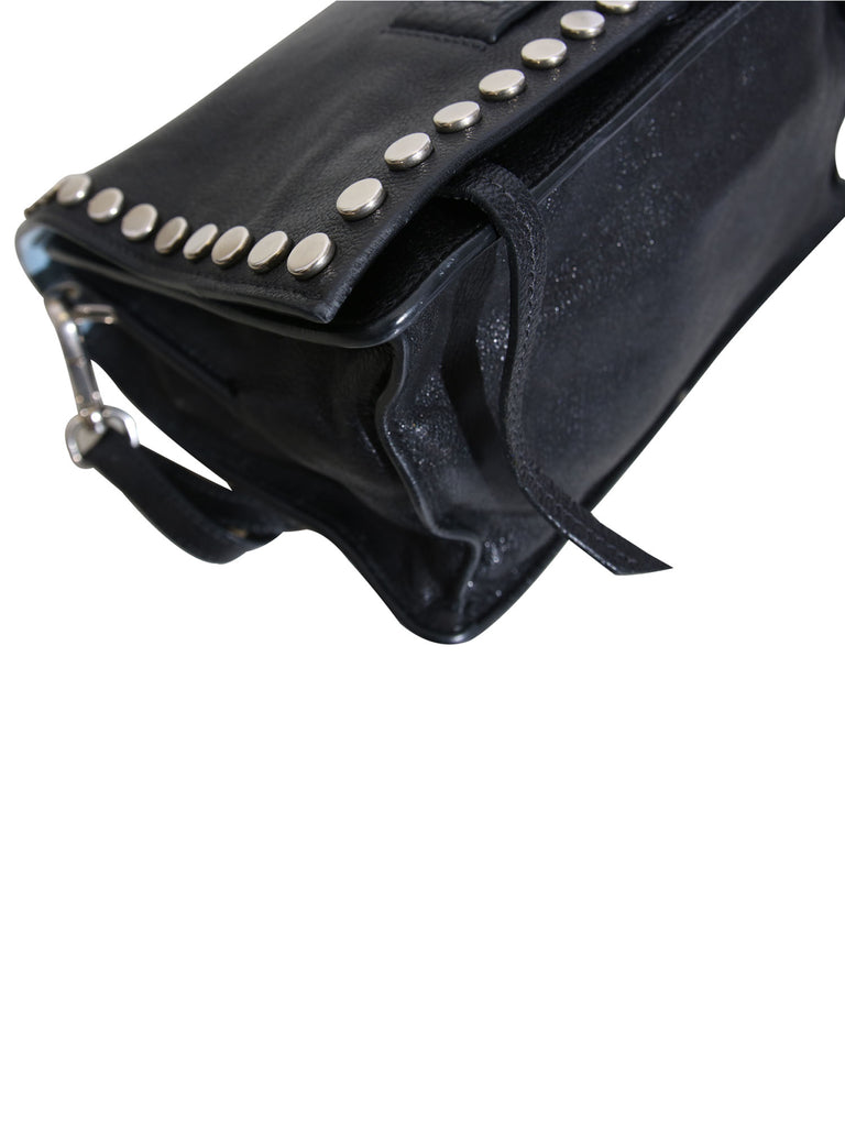 Prada Etiquette Studded Textured-Leather Shoulder Bag