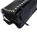 Prada Etiquette Studded Textured-Leather Shoulder Bag