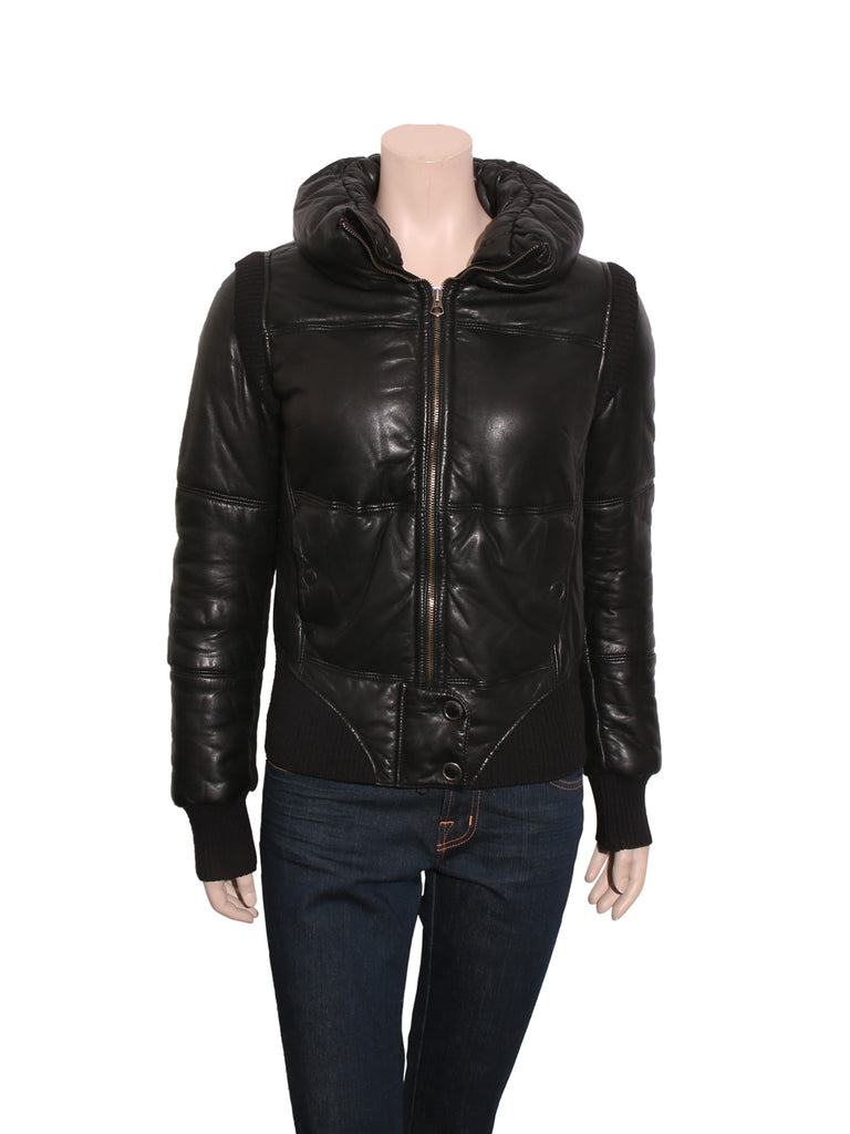 Leather Puffer Jacket