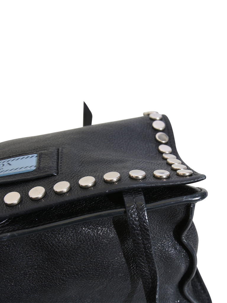 Prada Etiquette Studded Textured-Leather Shoulder Bag
