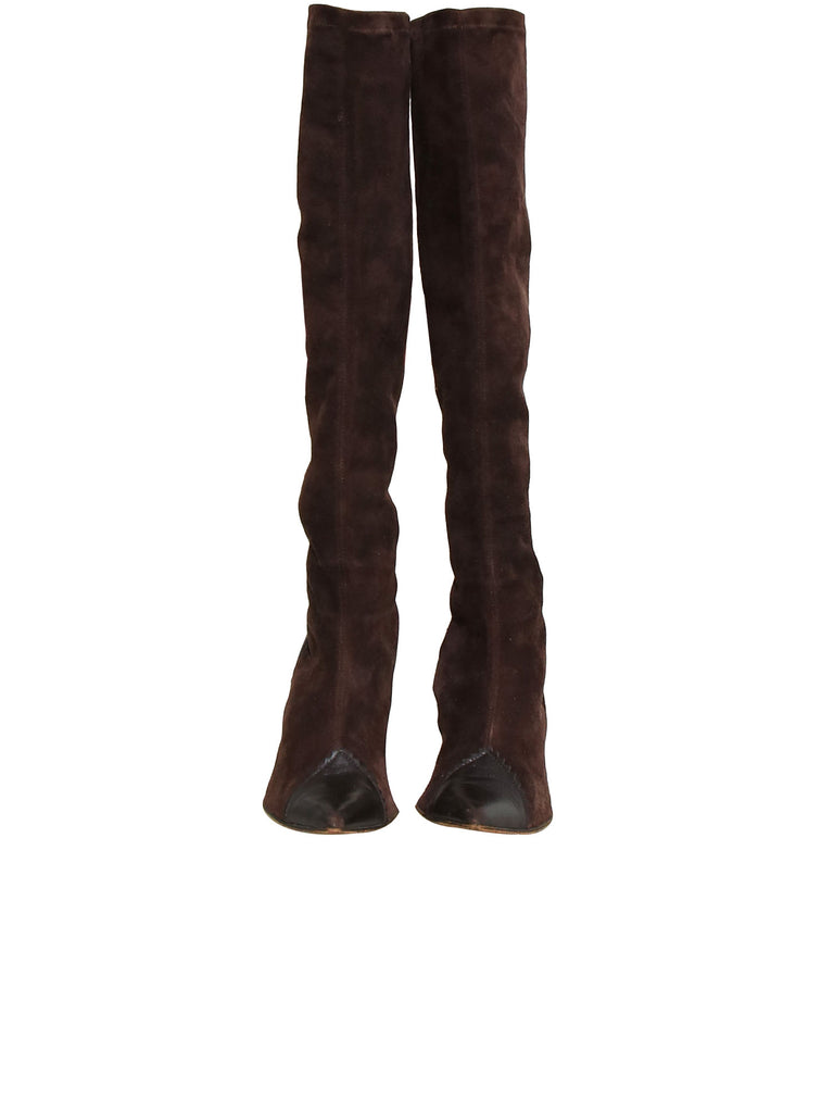 Pointed Suede Boots