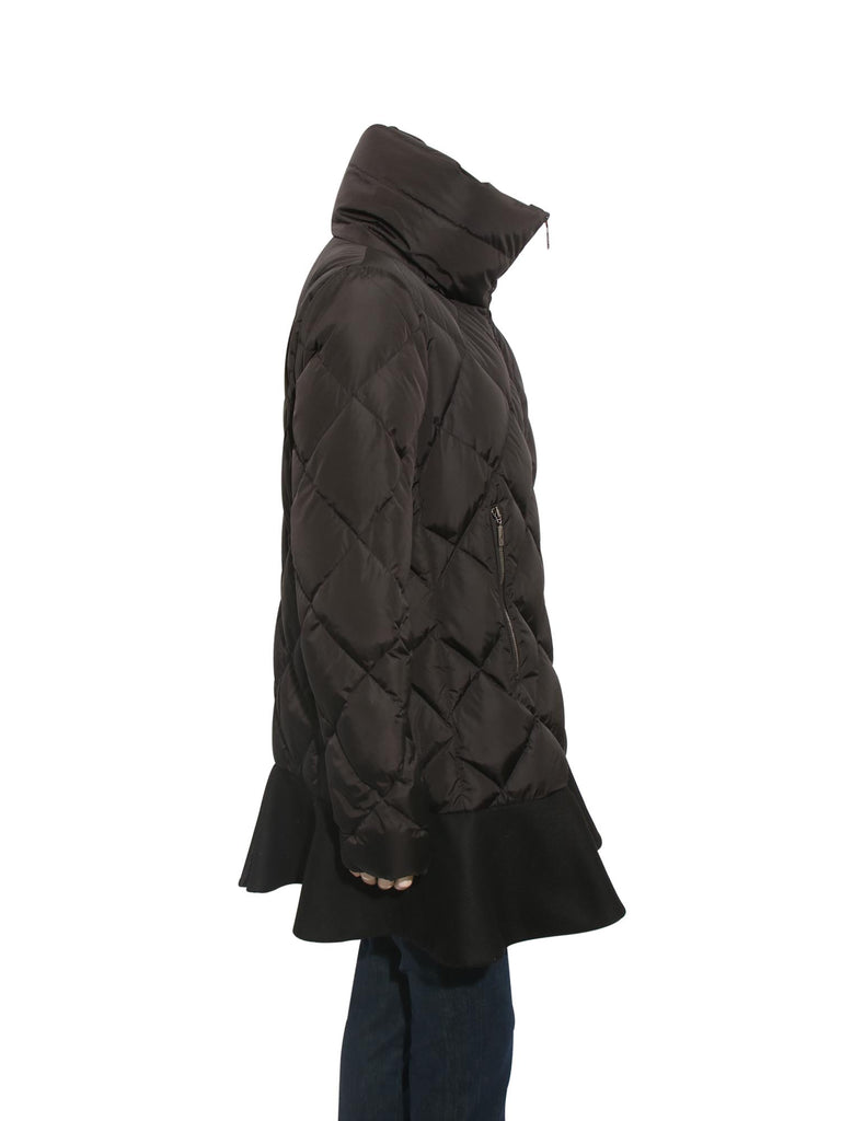 Moncler Vouglans Flounce-Hem Puffer Coat