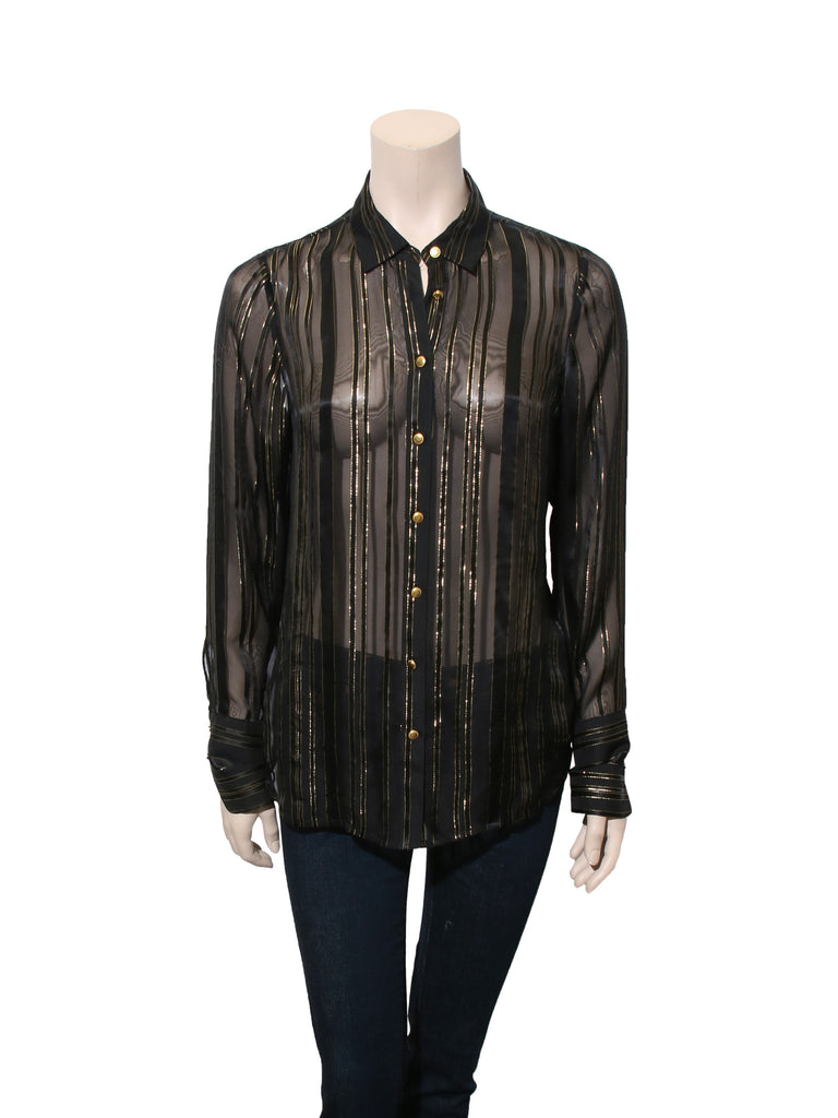Frame Sheer Silk Blouse