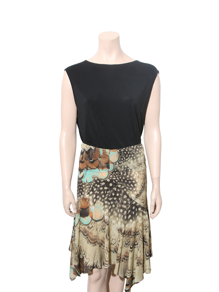 Roberto Cavalli Printed Silk Skirt