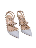 100mm Patent Rockstud Ankle Strap Heels