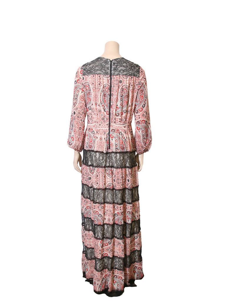 alice + olivia Printed Lace Maxi Dress