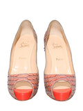 Christian Louboutin Snakeskin Peep-Toe Pumps