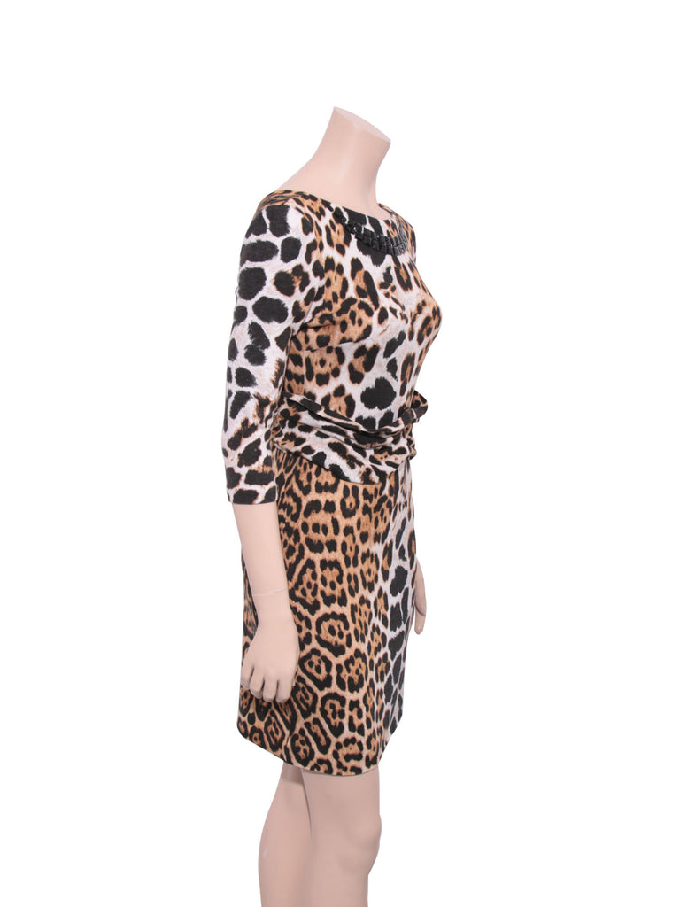Blumarine Embellished Leopard Print Dress