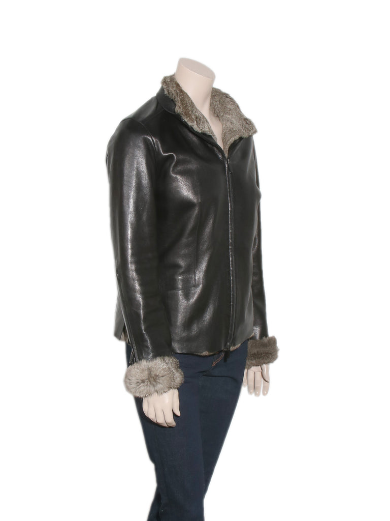 Gucci Leather and Fur Jacket