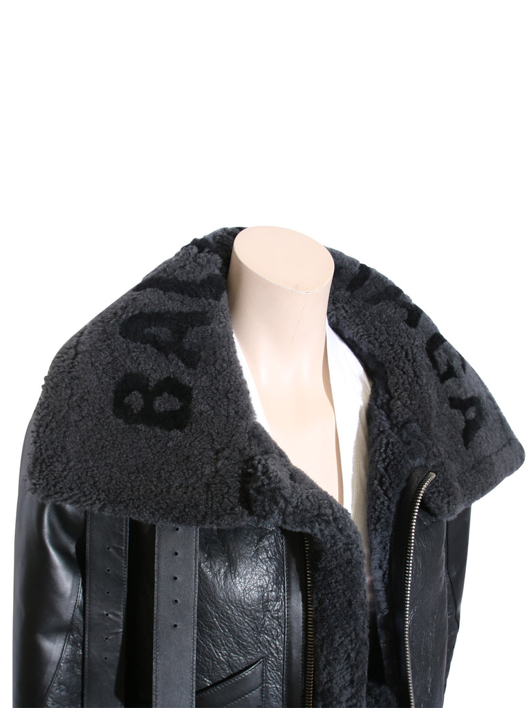 Balenciaga Le Bombardier Oversized Shearling Jacket