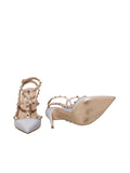 100mm Patent Rockstud Ankle Strap Heels