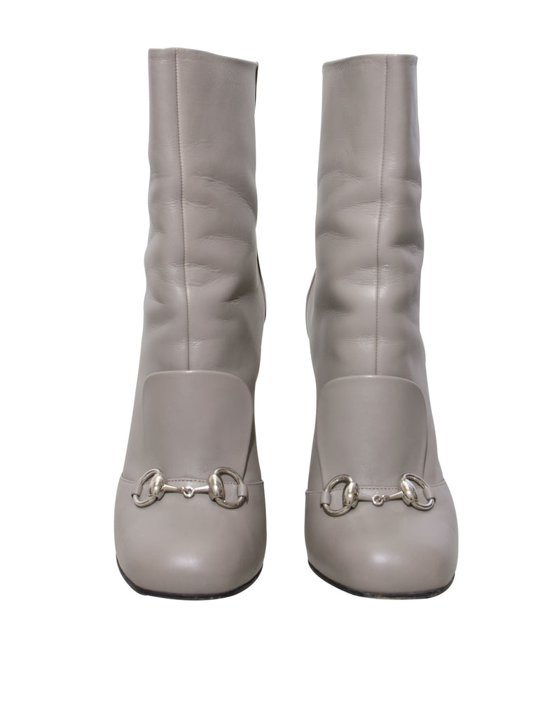 Gucci Horsebit Accent Leather Boots