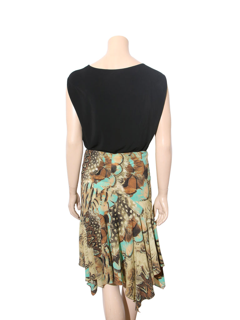 Roberto Cavalli Printed Silk Skirt