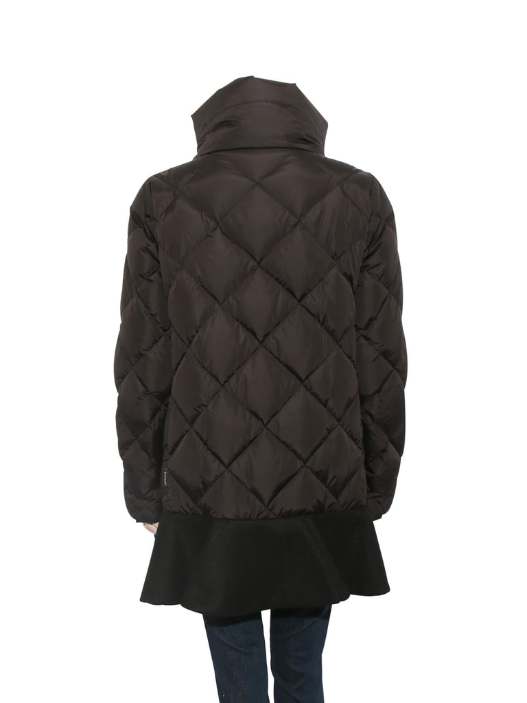 Moncler Vouglans Flounce-Hem Puffer Coat