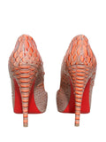 Christian Louboutin Snakeskin Peep-Toe Pumps