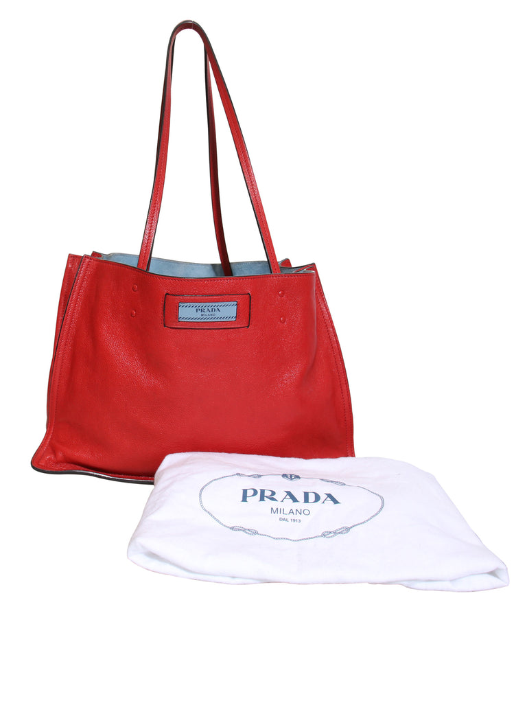 Prada Etiquette Glace Leather Tote Bag