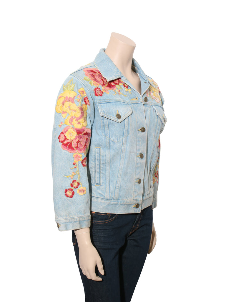 Gucci Floral Embroidered Denim Jacket