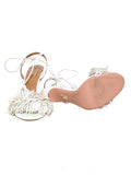 Aquazzura Wild Thing 105 Fringe-Trimmed Sandals