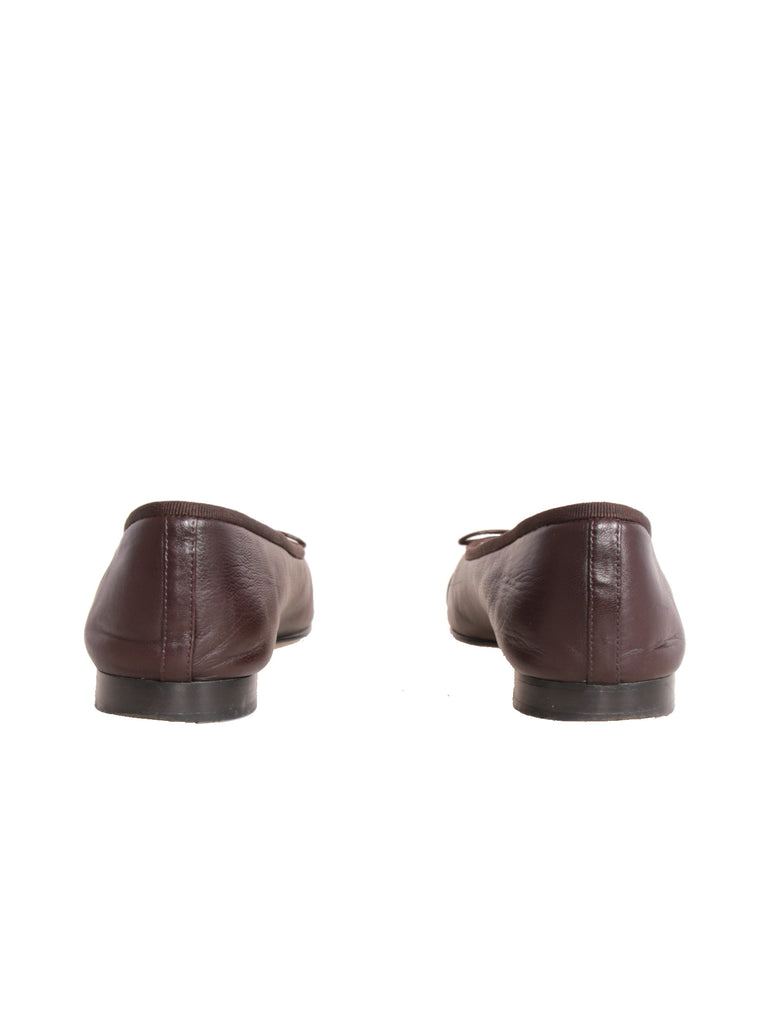 Chanel Leather Cap-Toe Ballet Flats