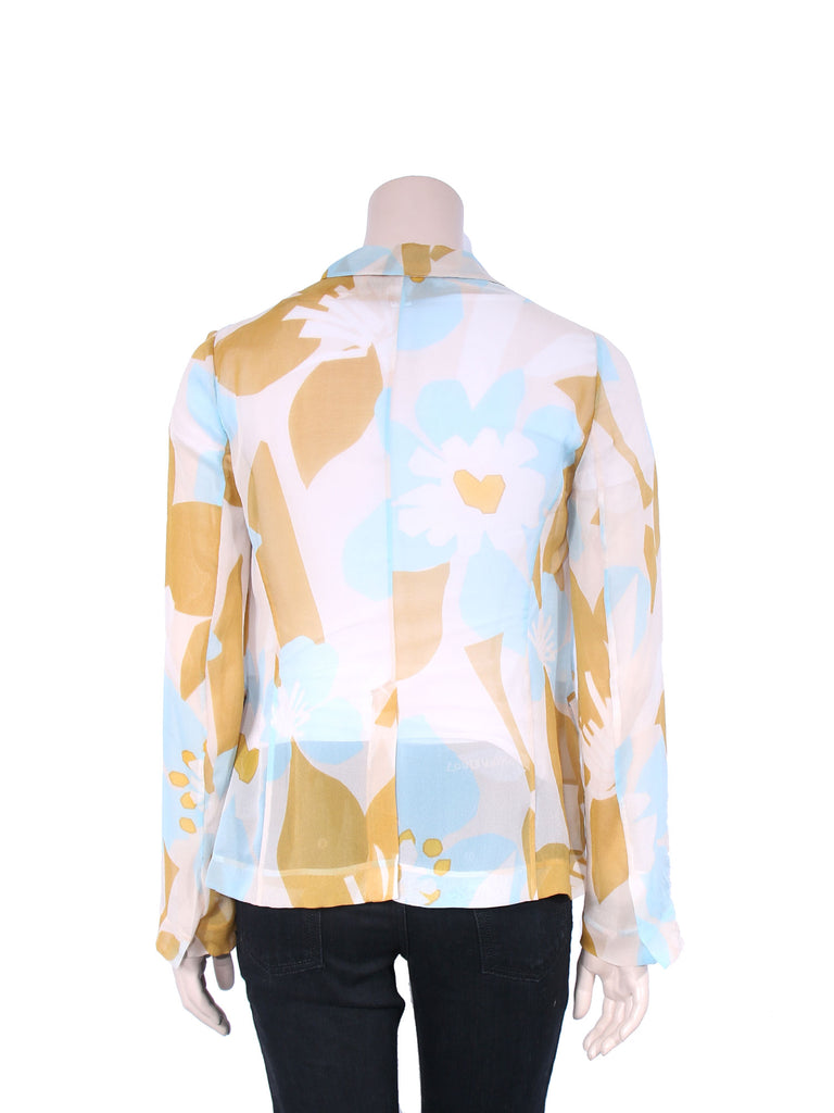 DVF Printed Silk Sheer Blazer