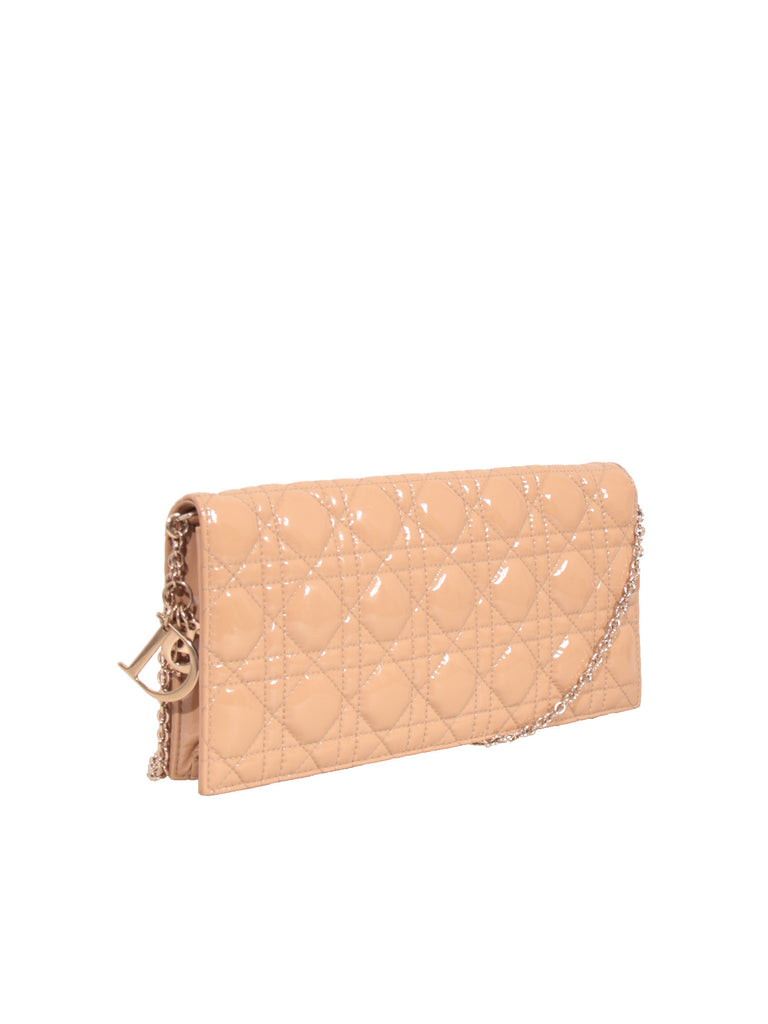 Christian Dior Cannage Patent Leather Clutch Bag