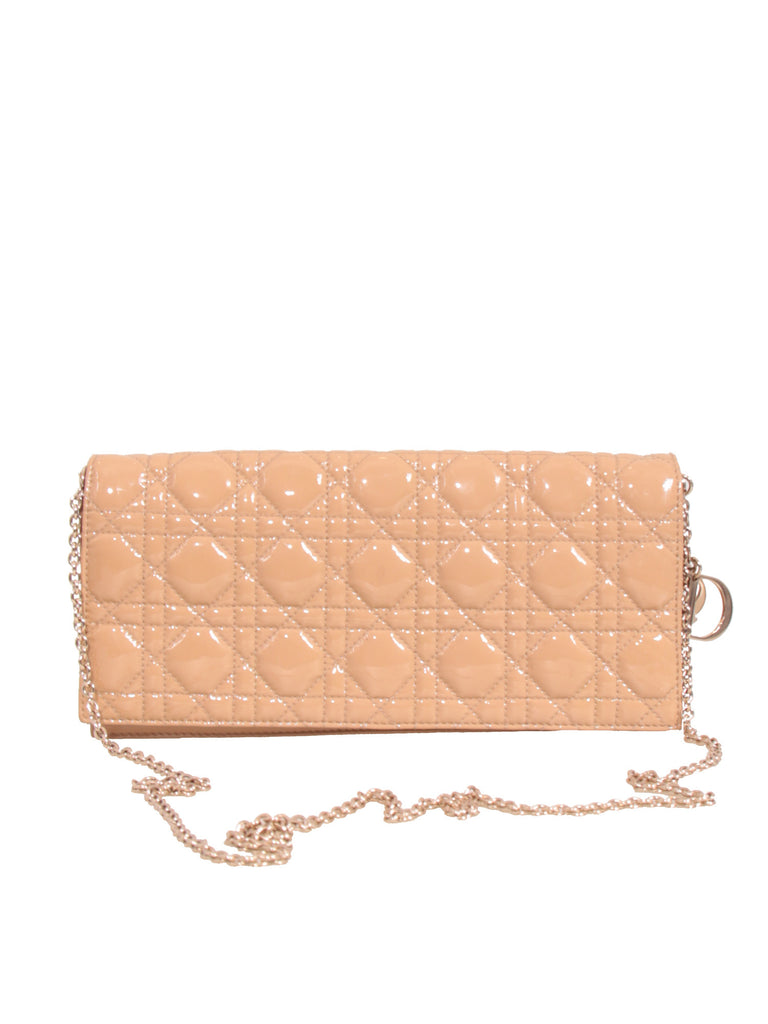 Christian Dior Cannage Patent Leather Clutch Bag