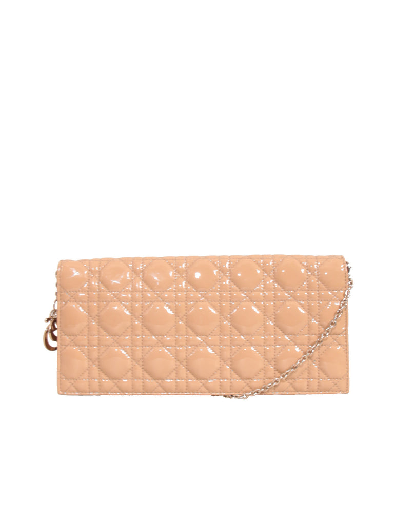Christian Dior Cannage Patent Leather Clutch Bag
