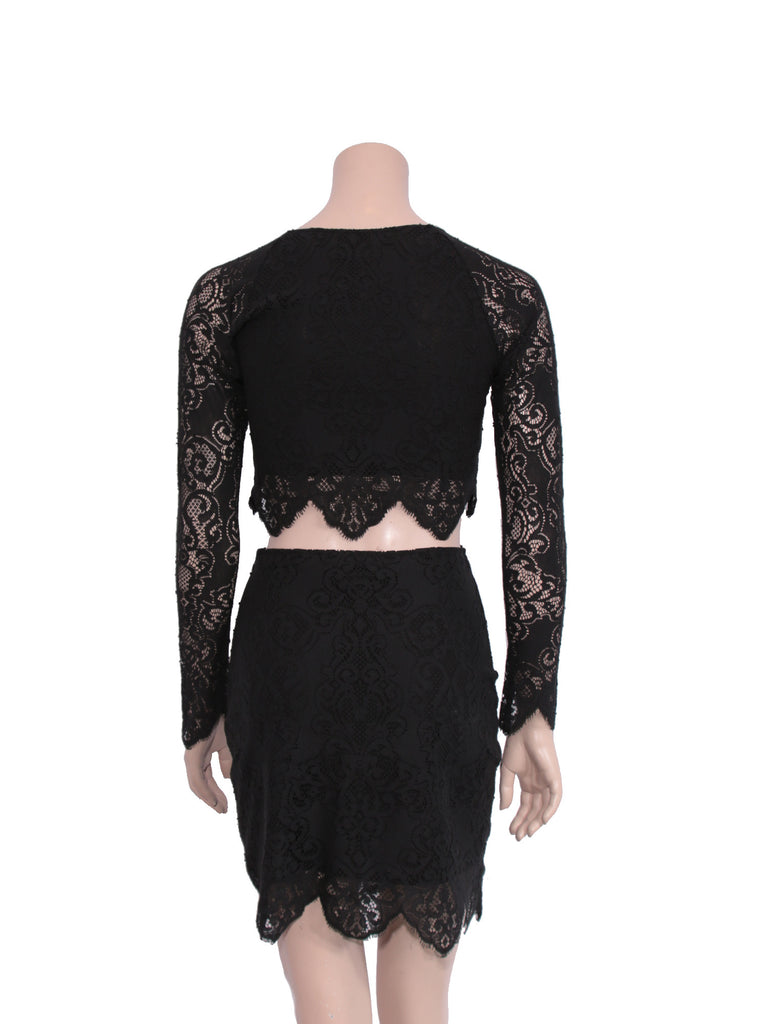 For Love & Lemons Midnight Lace Crop Top