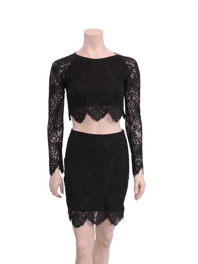 For Love & Lemons Midnight Lace Skirt